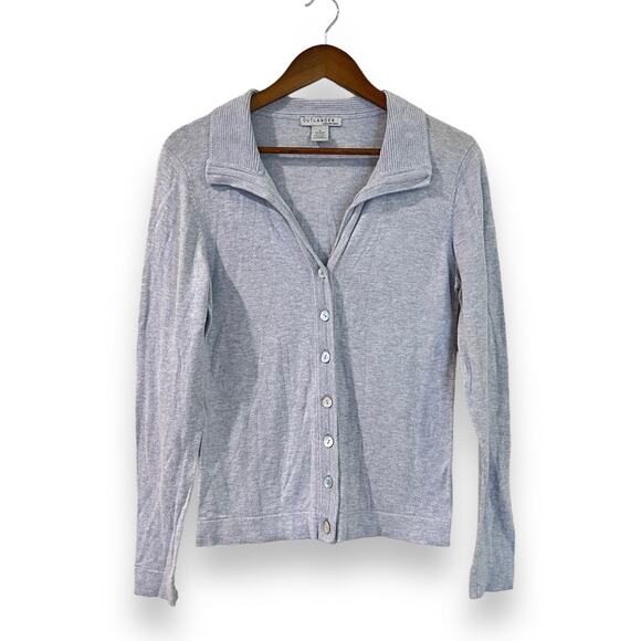 Outlander Womens Gray Collared Button Front Cardigan Size M Cotton Cashmere - Picture 1 of 8